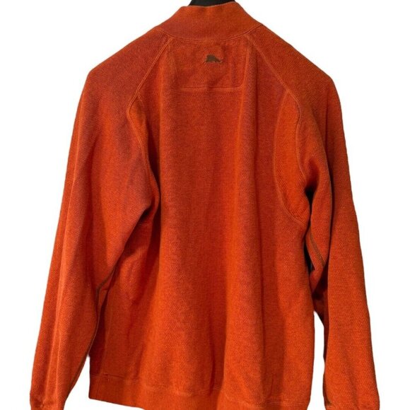 Tommy Bahama Reversible 1/4 Quarter Zip Sweater Men's Size L brown orange Cotton - Picture 6 of 7